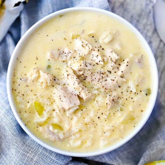 Avgolemono Soup (Greek chicken soup with lemon and egg)