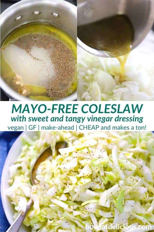 pinterest image for mayo free coleslaw