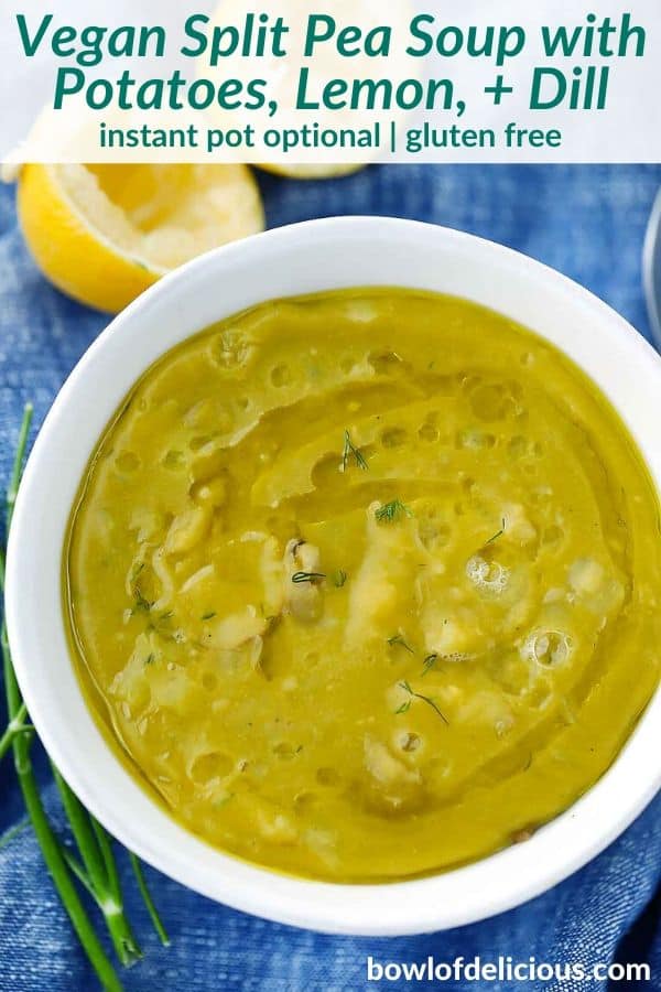 Pinterest image for vegetarian split pea soup