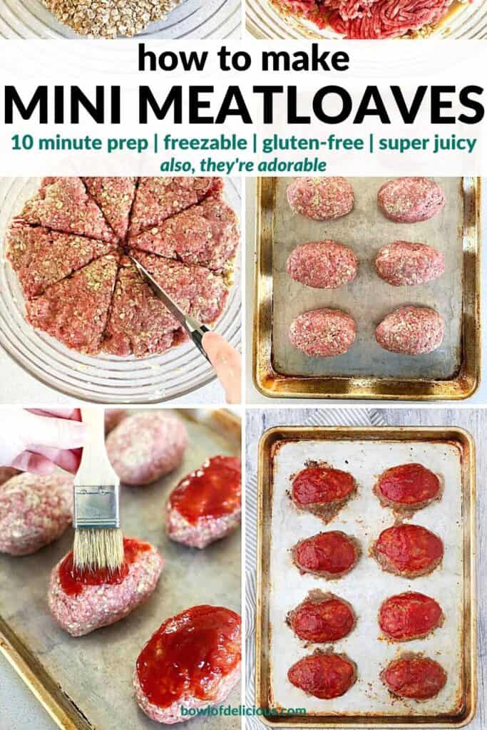 Pinterest image for mini meatloaves.