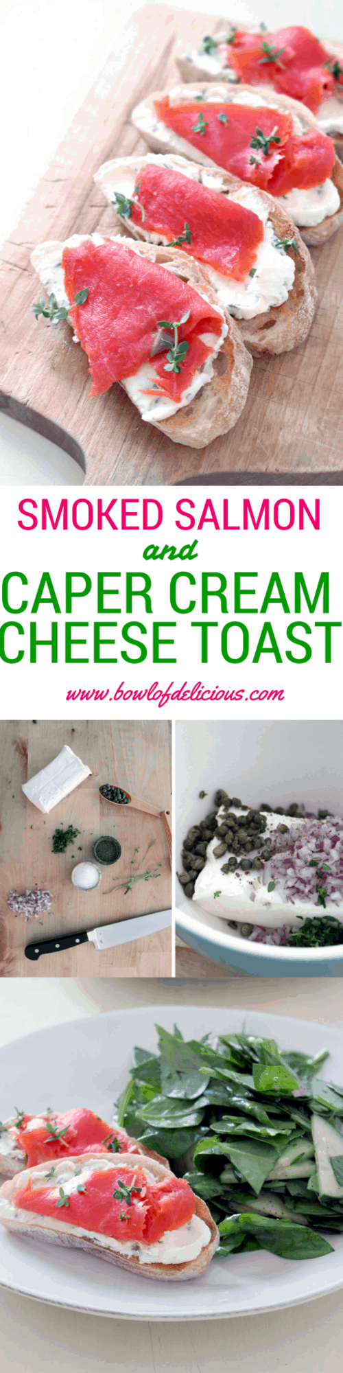 smoked salmon and caper cream cheese toast