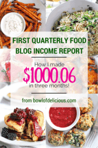 First Quarterly Food Blog Income Report: How I Made $1000 in Three Months