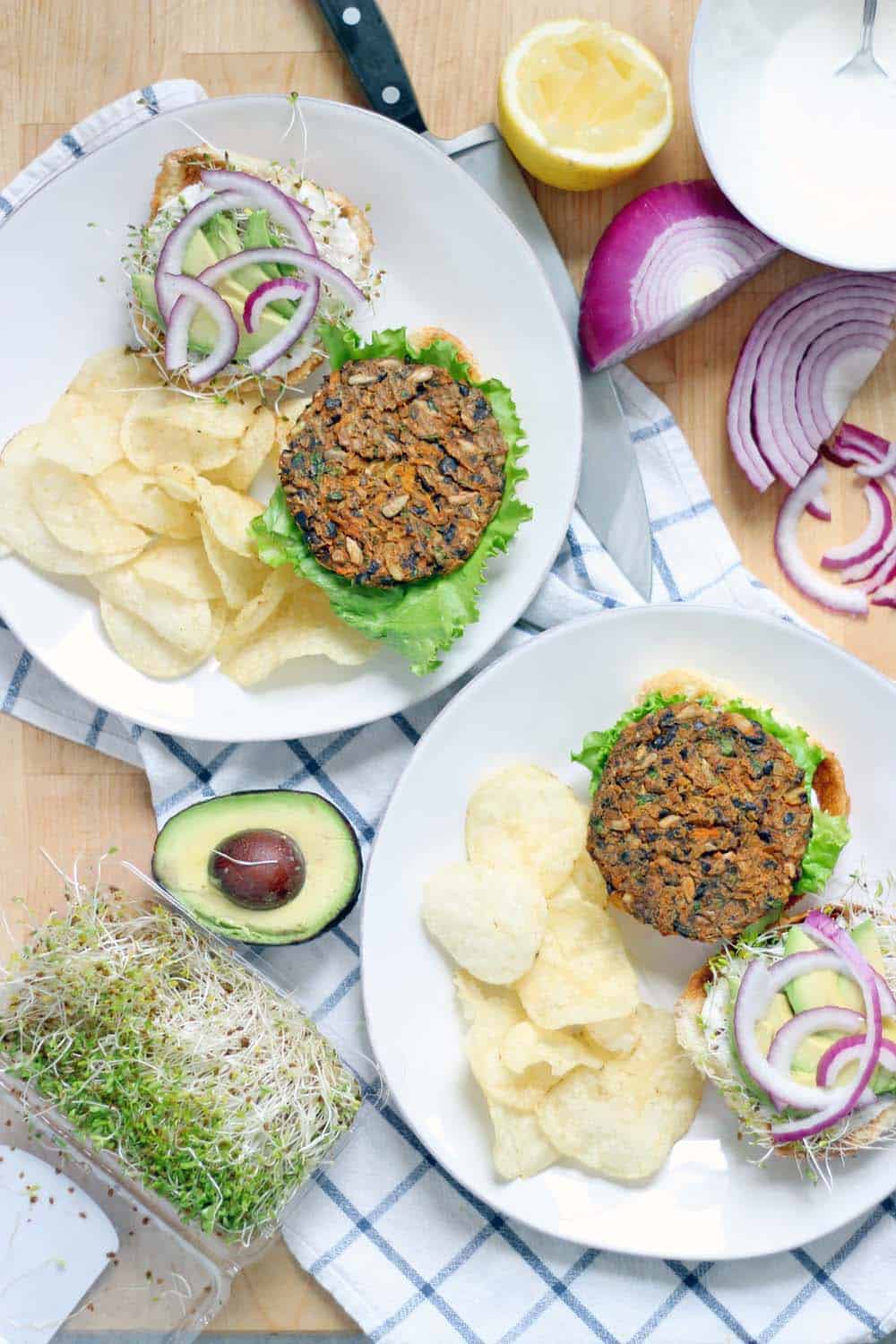 Sweet Potato and Black Bean Veggie Burgers | These veggie burgers are full of flavor and amazingly healthy. They have a great texture and they hold up well when you bake them without being dry or mushy! And they are SO easy to make!