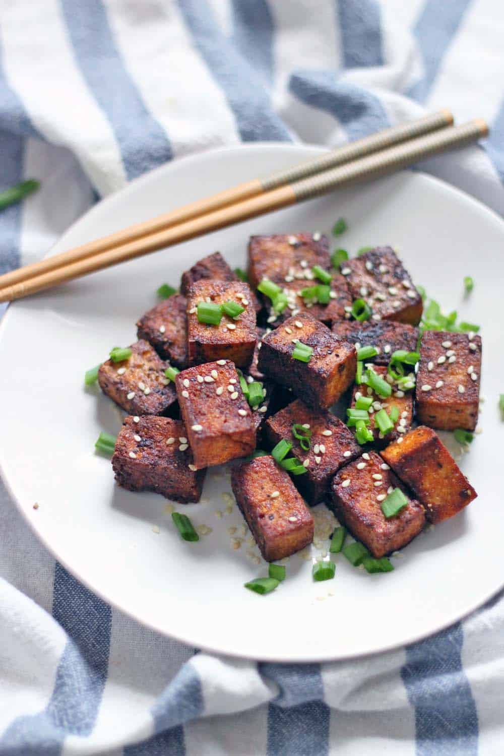 Pan Seared Soy Sauce and Black Pepper Tofu