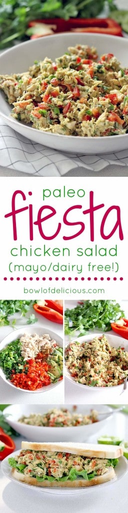 pinterest image for fiesta chicken salad