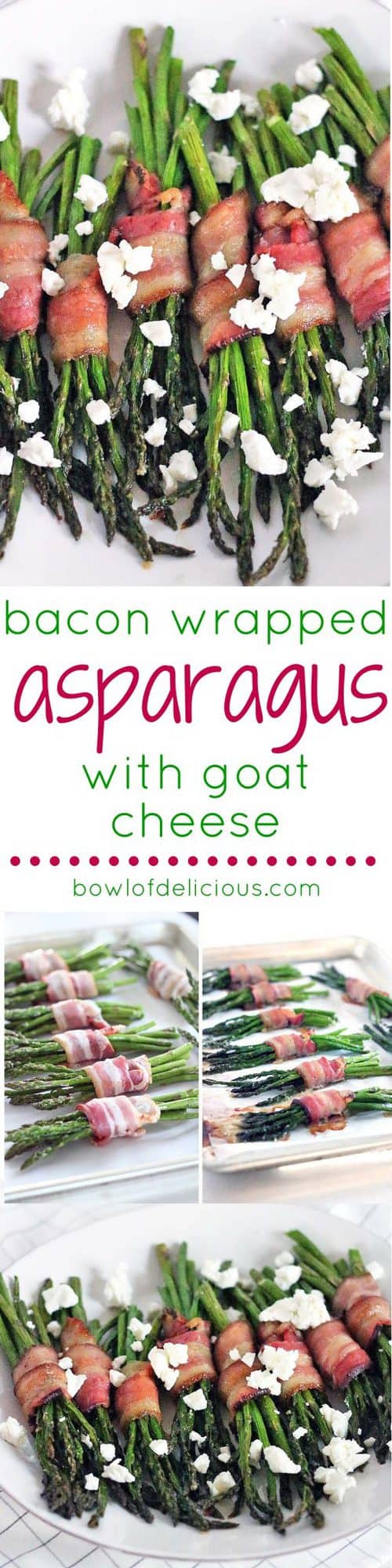 Bacon Wrapped Asparagus with Goat Cheese