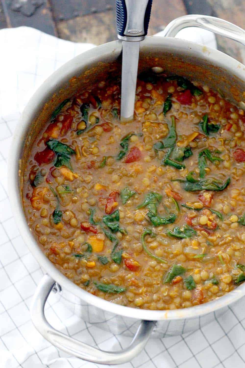 Smoky Sweet Potato, Lentil, and Spinach Stew 2