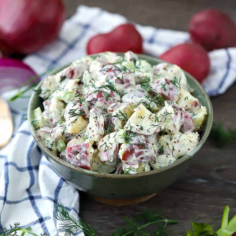 Dill Potato Salad with Mustard Buttermilk Dressing from Bowl of Delicious