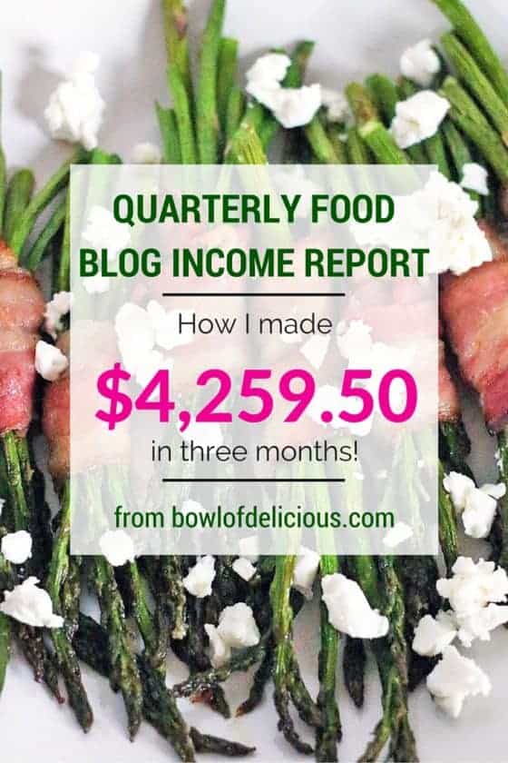 Quarterly Food Blog Income Report: How I made $4,259.50 in Three Months (and a big announcement!)