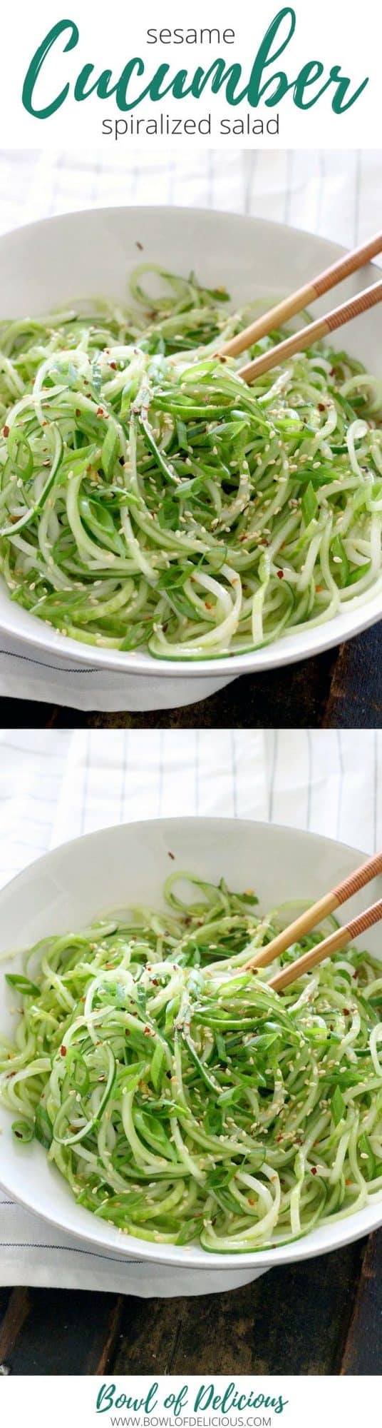 A five minute, five ingredient cucumber salad BURSTING with sweet, tangy, umami flavor. Paleo, healthy, and low carb!