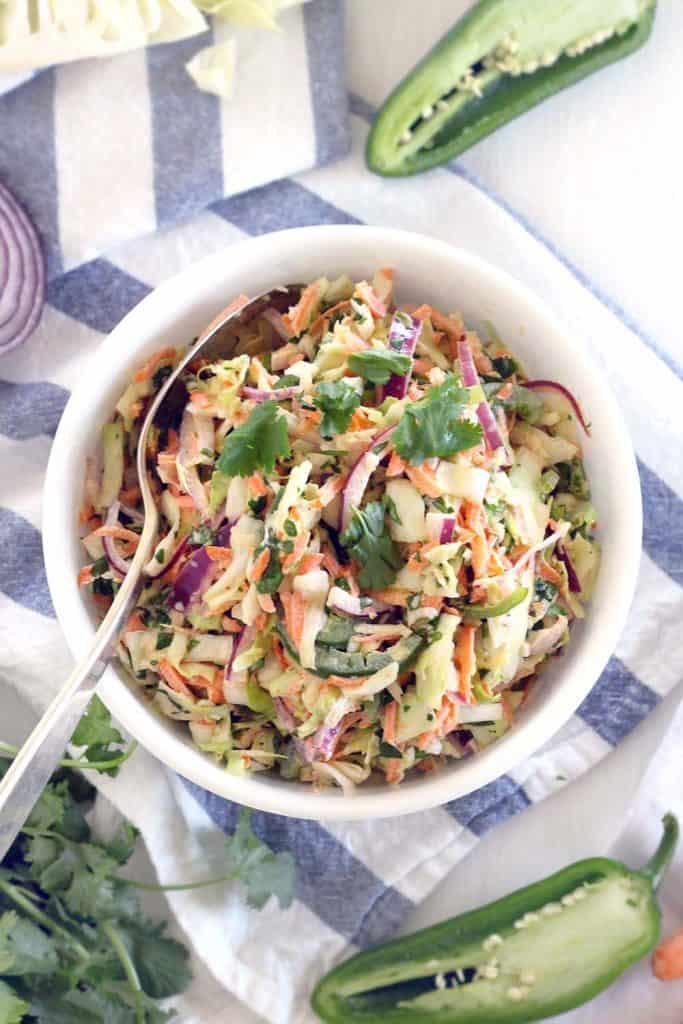 Spicy Jalapeno Cilantro Slaw Bowl of Delicious