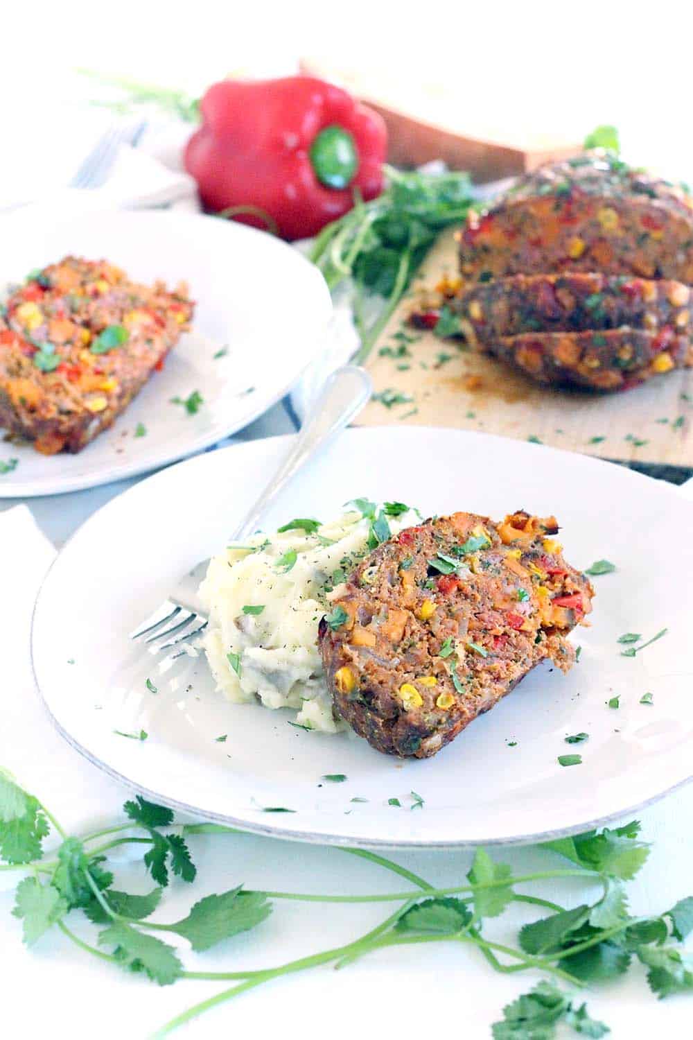 This Southwestern Meatloaf is a healthy, gluten-free option, PACKED with roasted veggies and bursting with Southwestern flavor. It's easy to make this ahead and freeze for later!