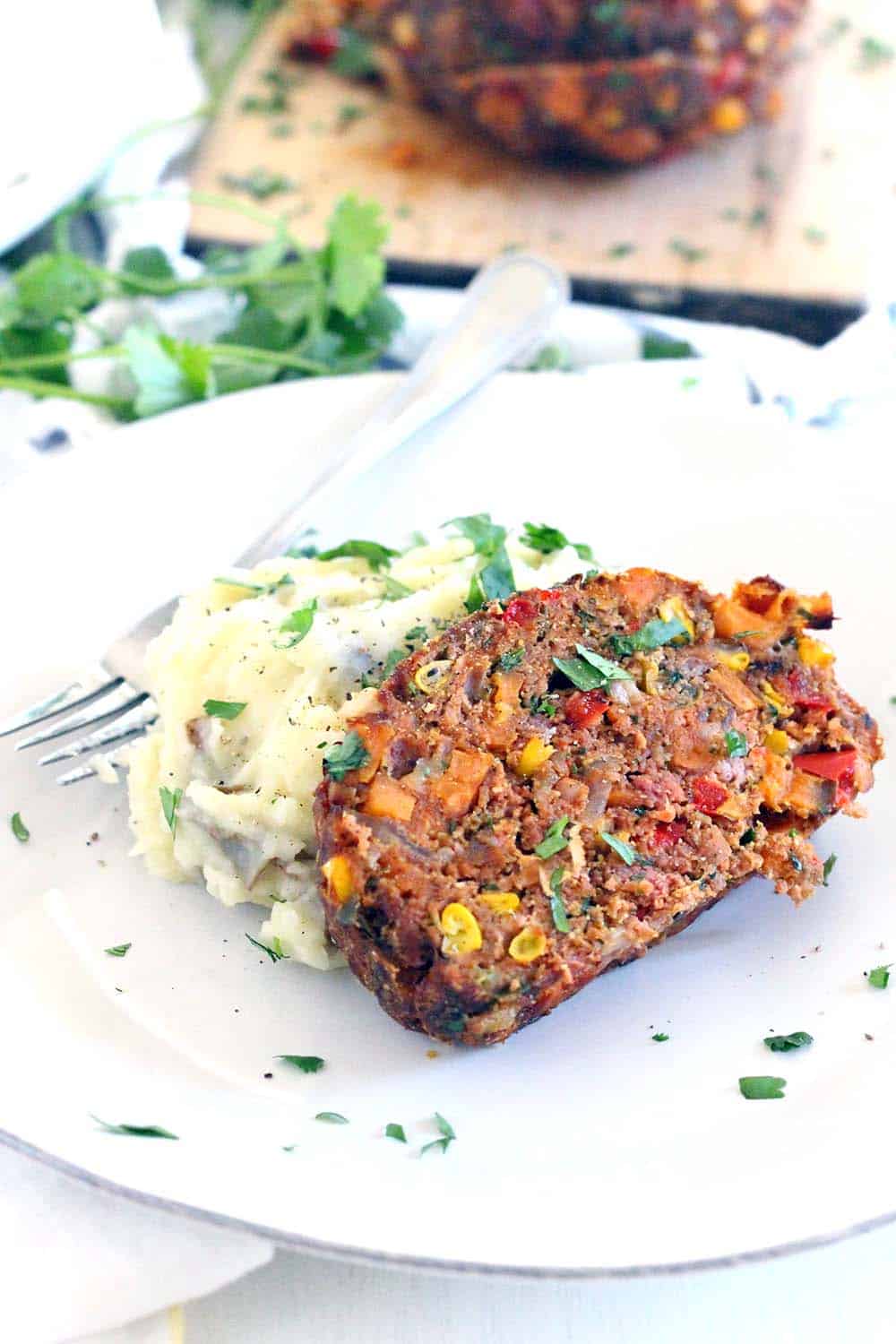 This Southwestern Meatloaf is a healthy, gluten-free option, PACKED with roasted veggies and bursting with Southwestern flavor. It's easy to make this ahead and freeze for later!