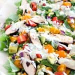 This lighter version of Cobb Salad with Buttermilk Ranch Dressing is PACKED with flavor. It's a healthy and hearty gluten-free recipe, and it won't weigh you down.