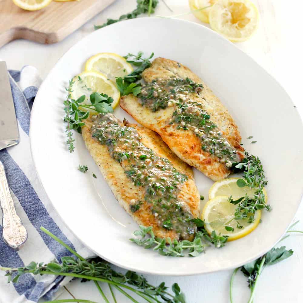 Pan Fried Sea Bass With Lemon Garlic