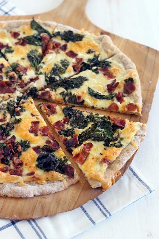 Crispy Bacon and Kale Pizza