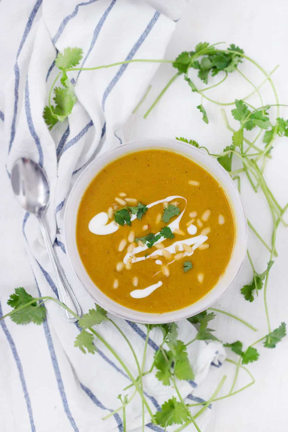 This vegan, nutrient-packed Butternut Squash and Red Lentil Soup recipe is easy, delicious, and packed with fiber, protein, and vitamins. Turmeric adds a warm, peppery flavor as well as immune-boosting properties.