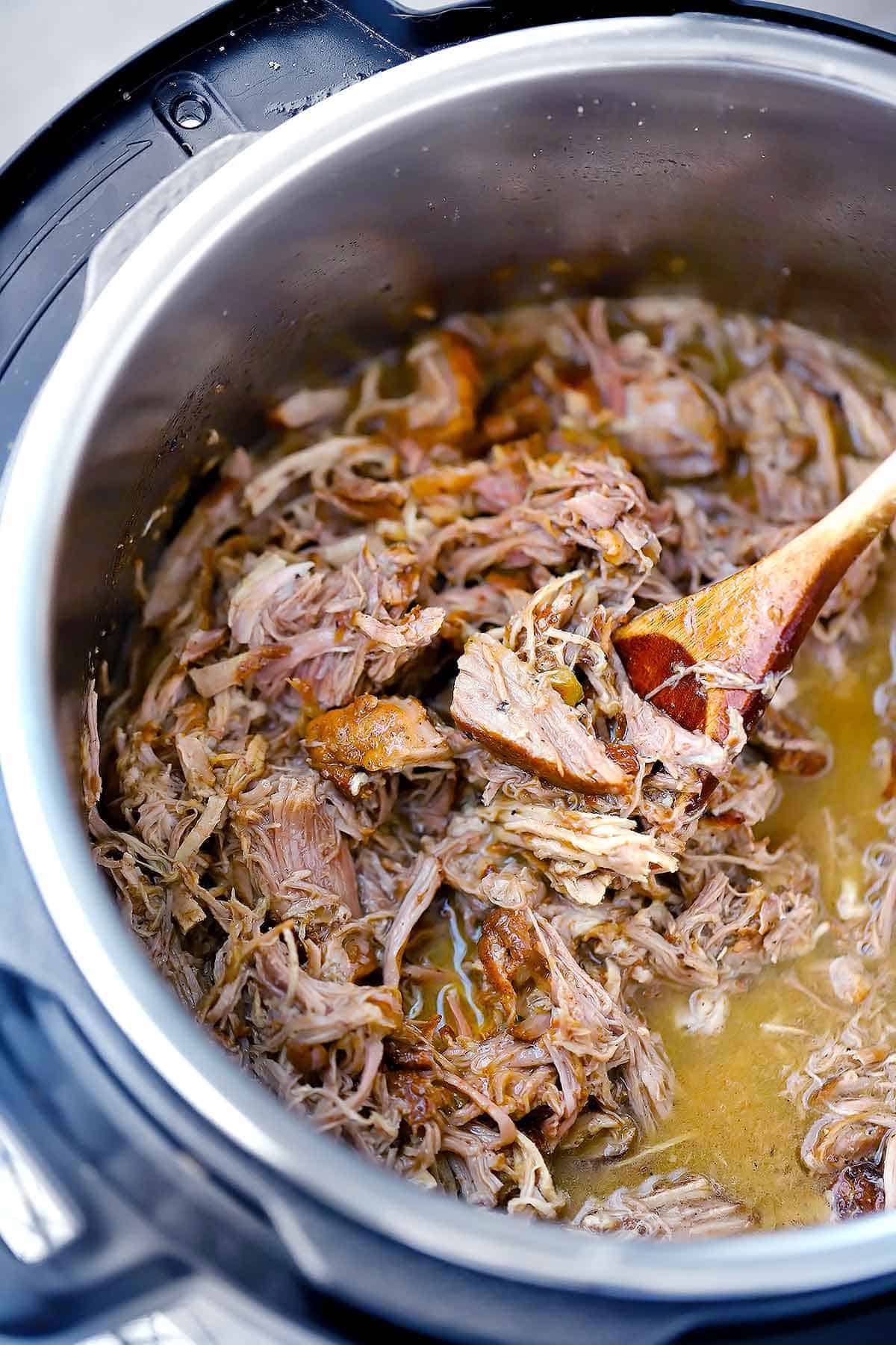 Pulled pork in an instant pot.