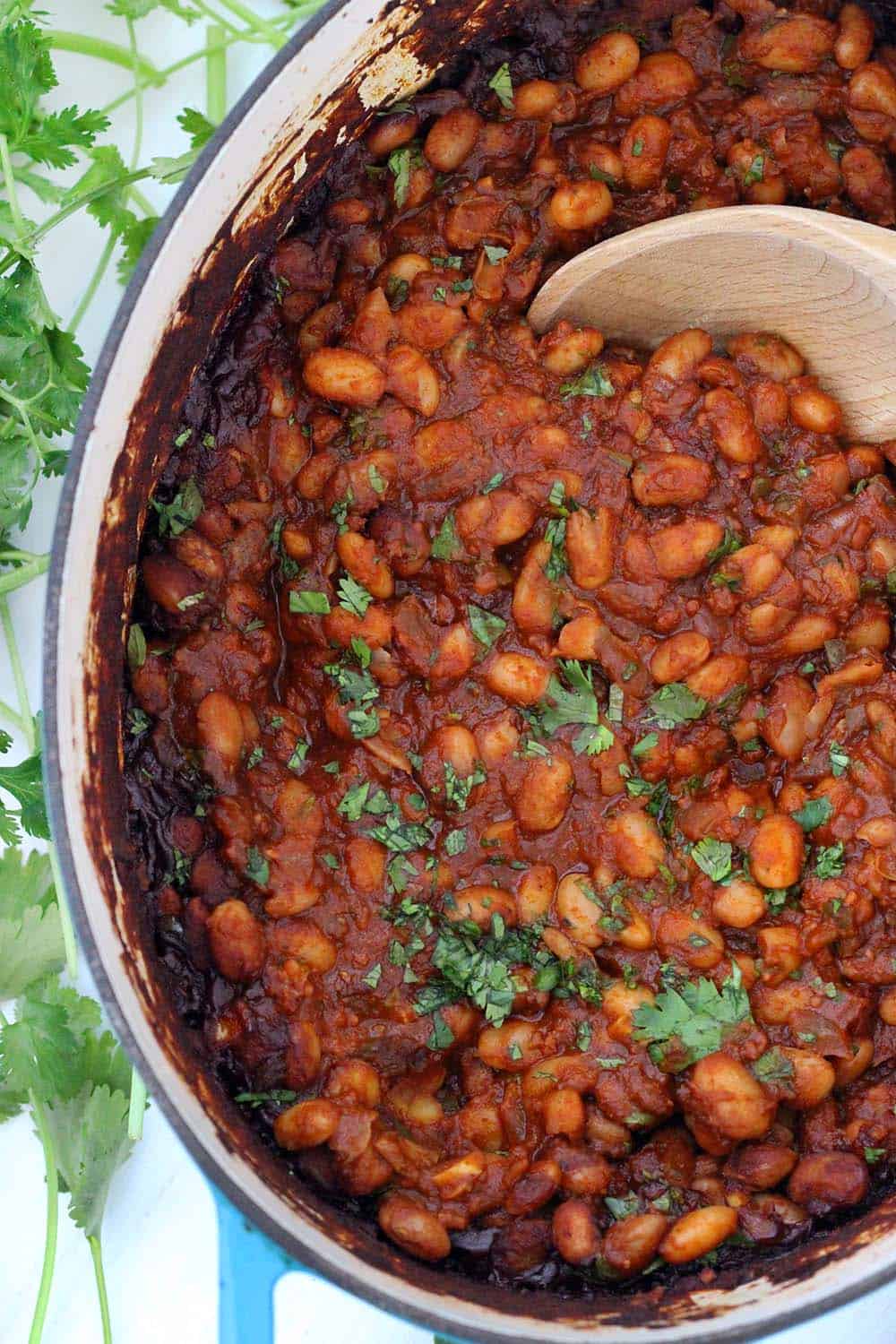 Mexican Baked Beans with Chorizo - Bowl of Delicious