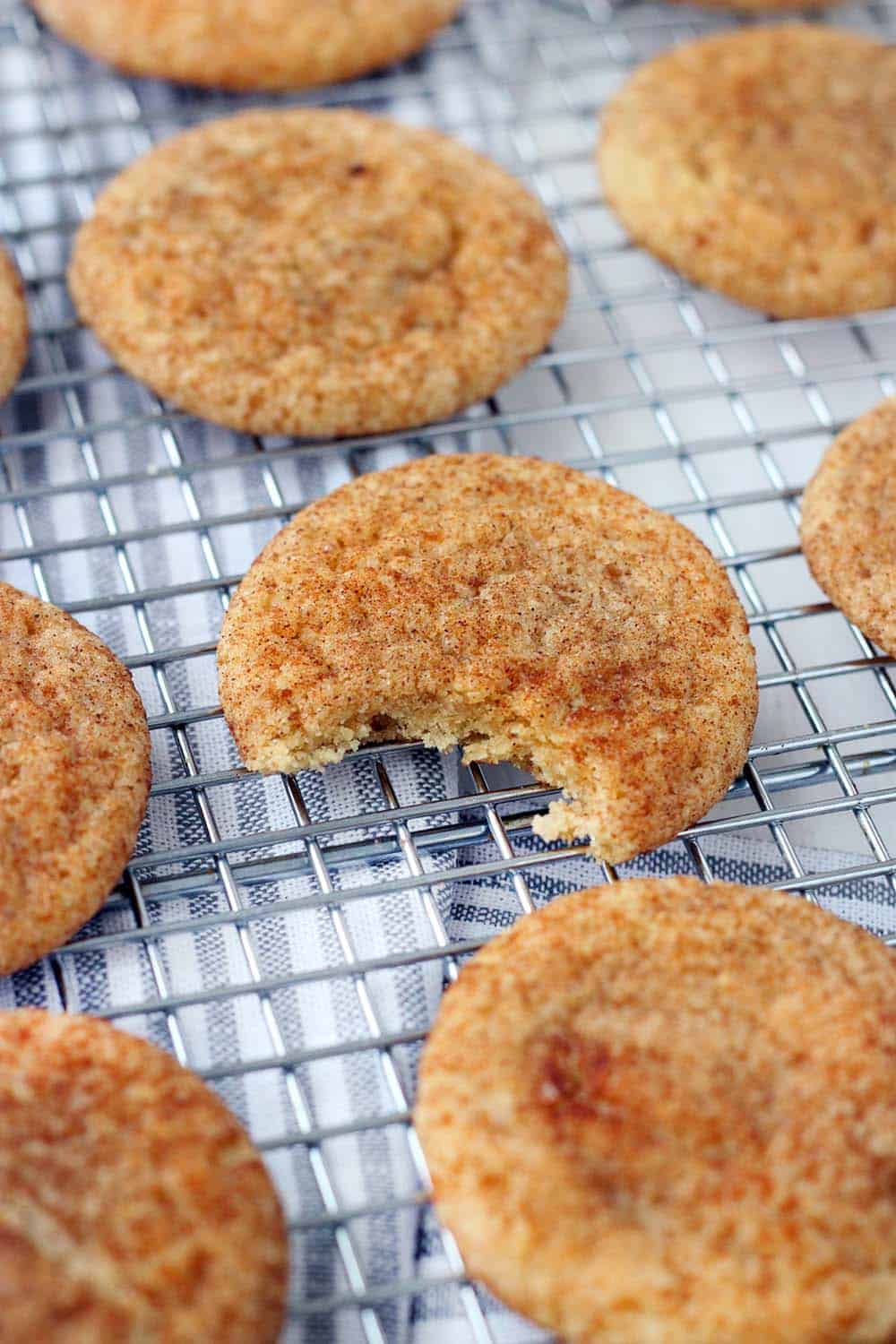 These Pumpkin Spice Snickerdoodles have warming pumpkin pie spices in the batter and are rolled in a mixture of brown and white sugars with cinnamon and more pumpkin pie spice! There's NO actual pumpkin used in this recipe. Make in bulk and keep in your freezer for a fun fall treat!