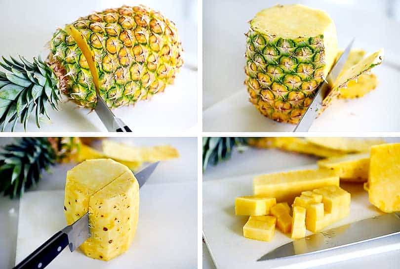 How to dice a fresh pineapple step by step