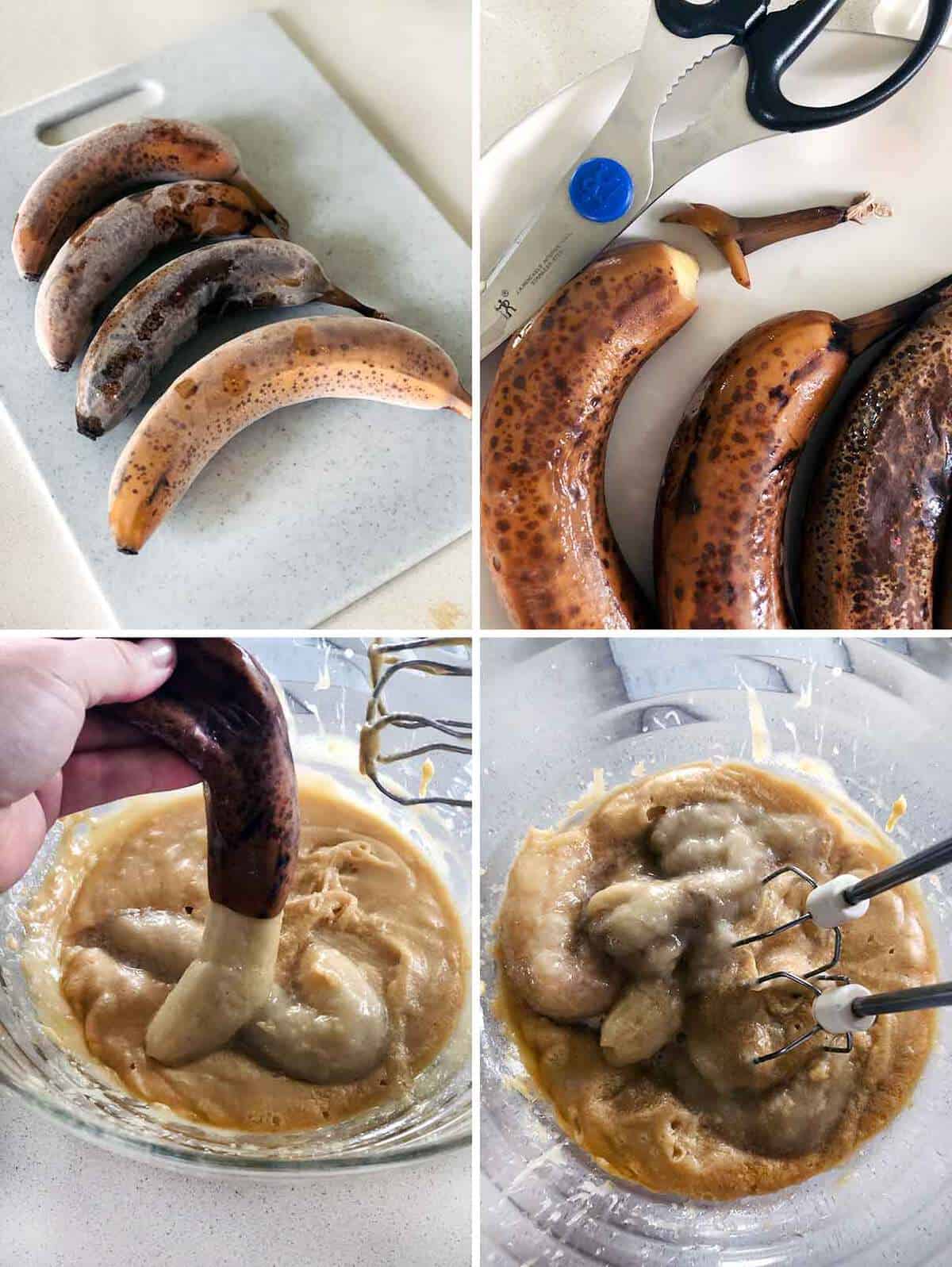 Using whole frozen bananas to bake with