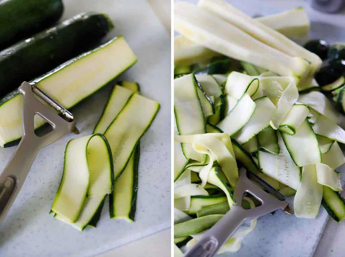 How to make zucchini ribbons with a vegetable peeler