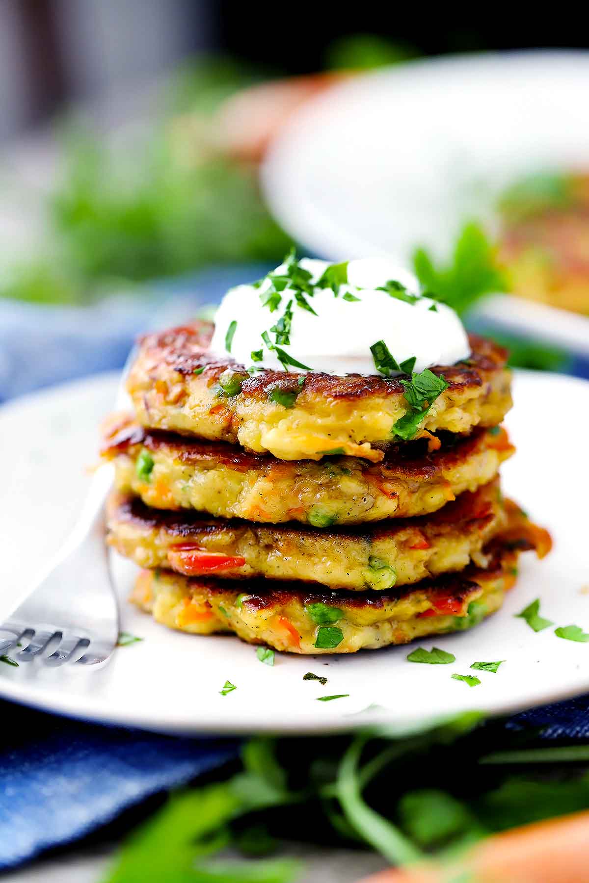 Leftover Mashed Potato Cakes (veggie-packed!) - Bowl of Delicious