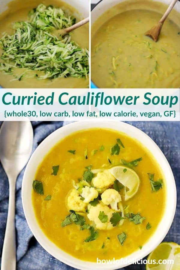 pinterest collage for curried cauliflower soup