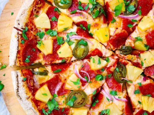 Hawaiian Pizza with Pepperoni and Jalapeños