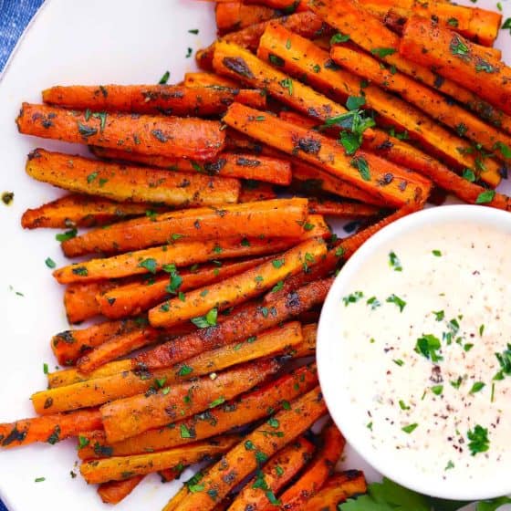 Carrot Fries with Spicy Mayo Dipping Sauce
