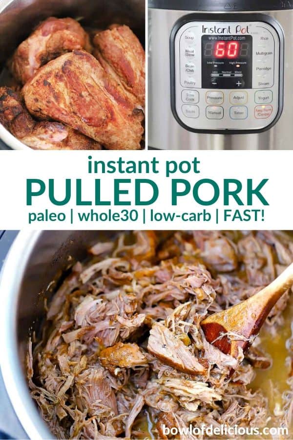 pinterest image for instant pot pulled pork