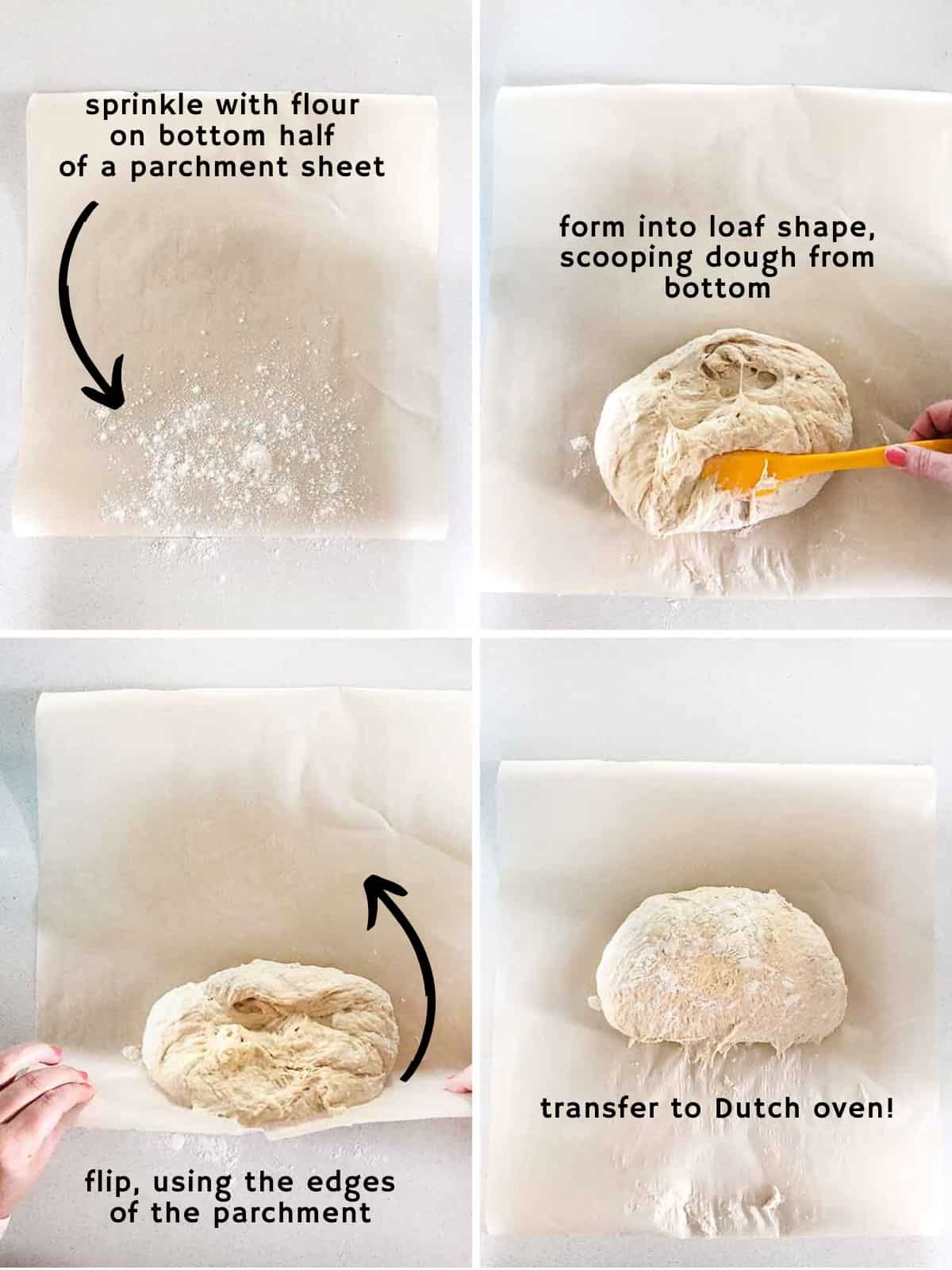 How to make no knead bread without touching the dough with your hands
