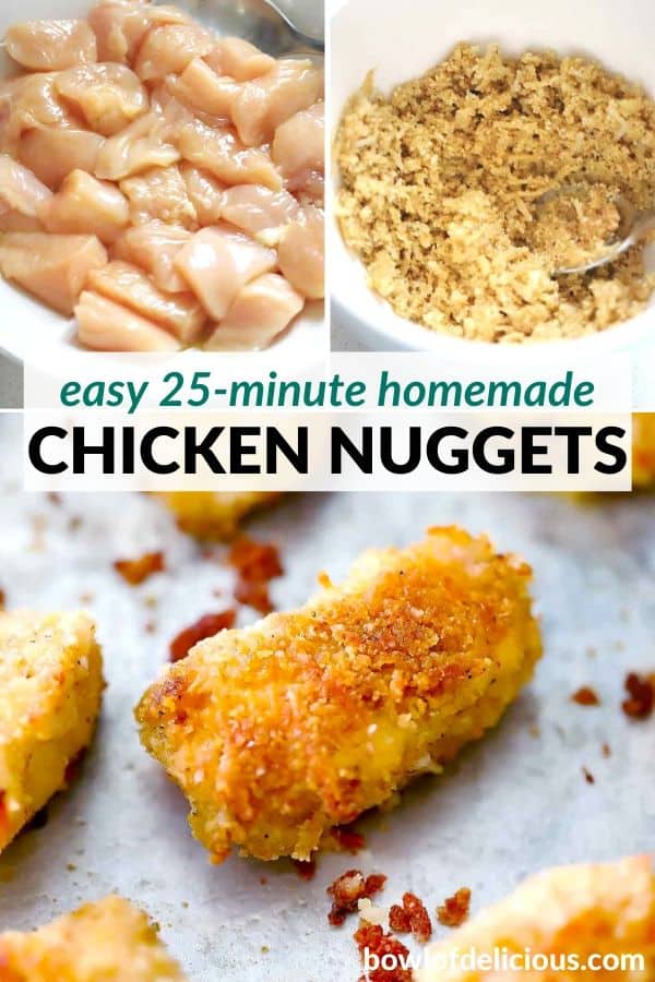 Pinterest image for homemade chicken nuggets