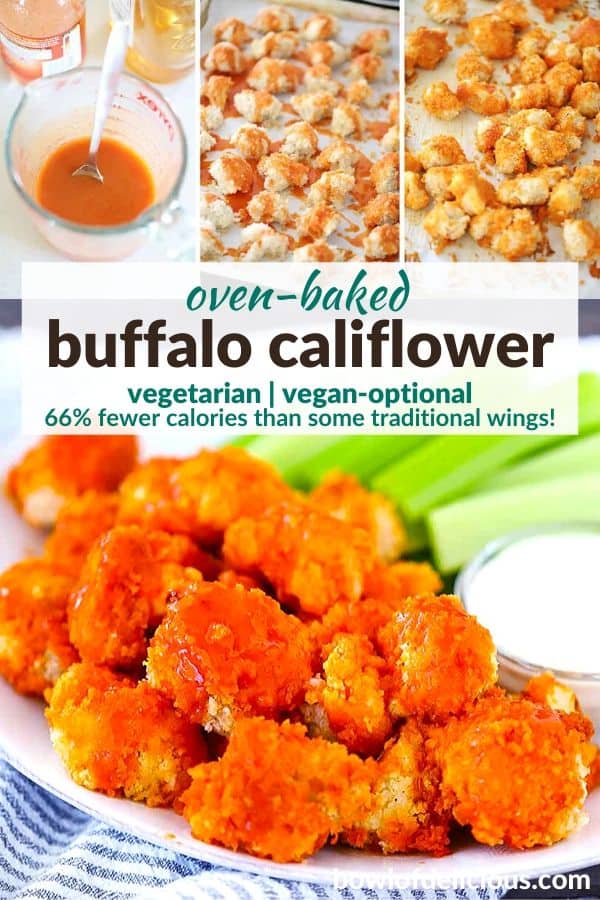Pinterest image for buffalo cauliflower.