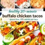 Pinterest image for buffalo chicken tacos.