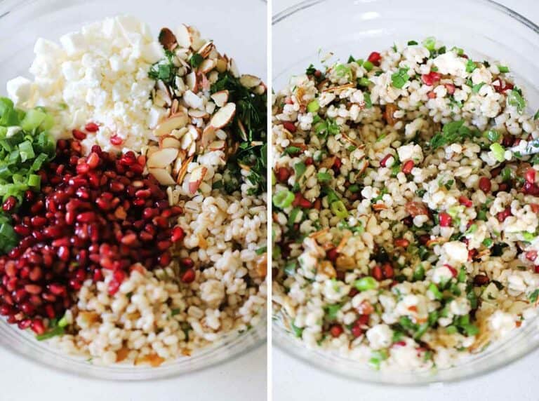 Barley Salad with Pomegranate and Feta Bowl of Delicious