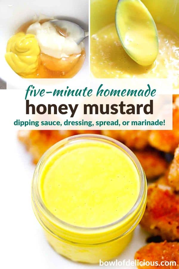 Pinterest image for honey mustard sauce.