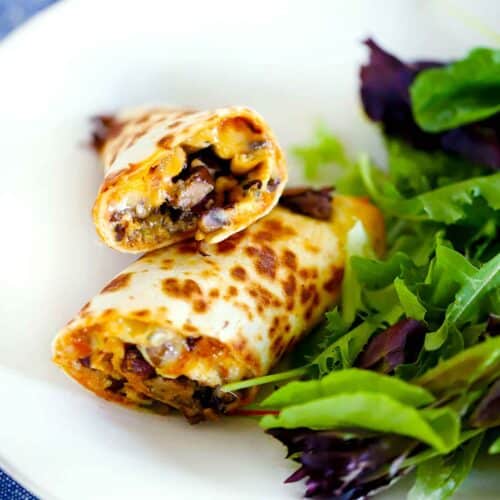 Tortilla Egg Wraps with Mushrooms and Olives Bowl of Delicious