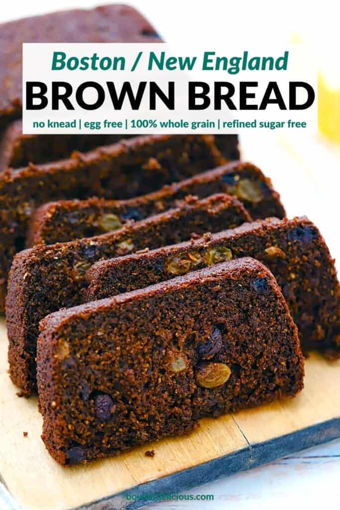 Pinterest image for Boston Brown Bread.