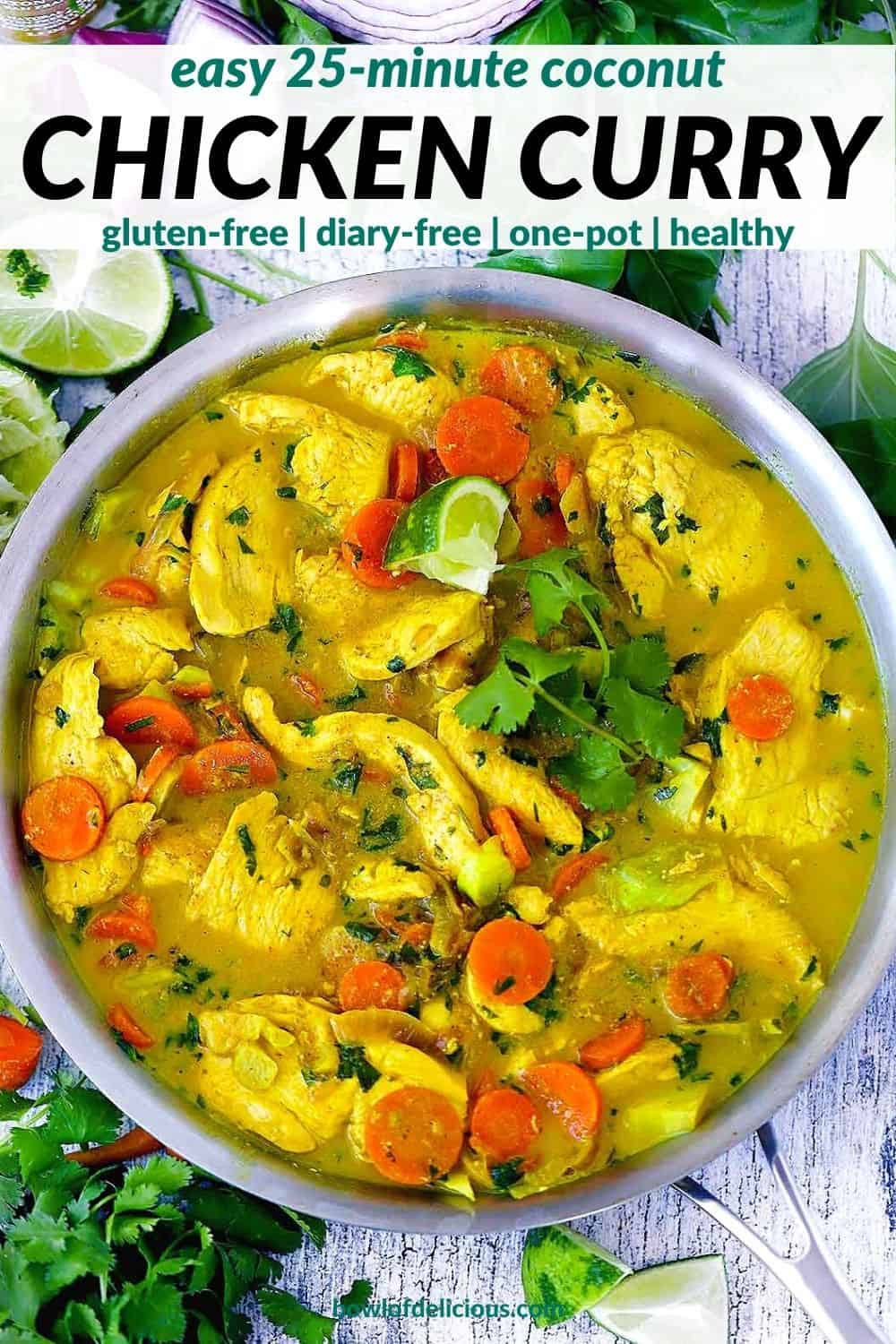 Coconut Chicken Curry (25 minute recipe) - Bowl of Delicious