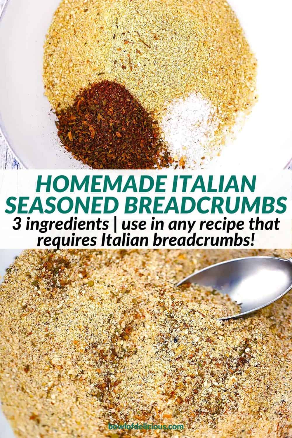 Homemade Italian Style Seasoned Bread Crumbs Bowl of Delicious