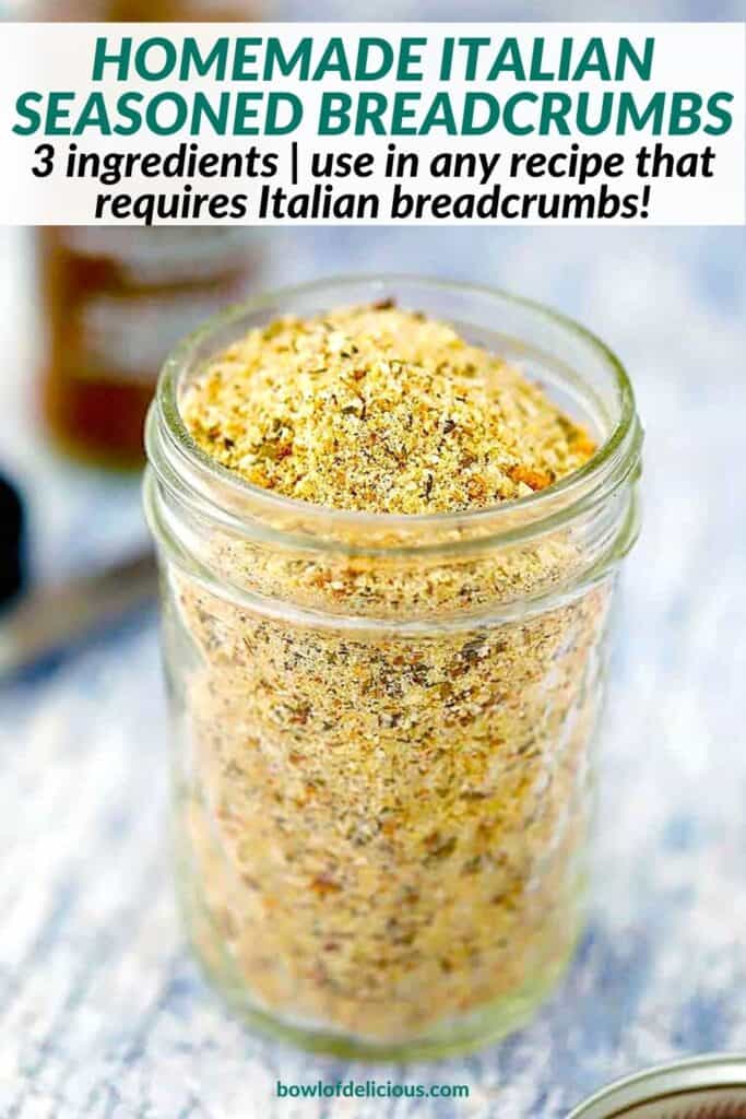 Pinterest image for homemade Italian Bread Crumbs.