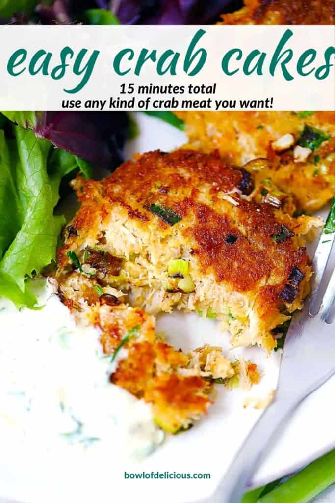 Pinterest image for crab cakes.