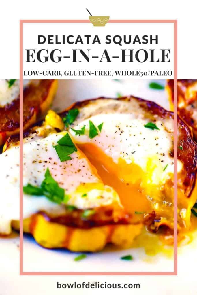 عکس Pinterest از تخم مرغ کدو حلوایی خوشمزه در یک سوراخ.