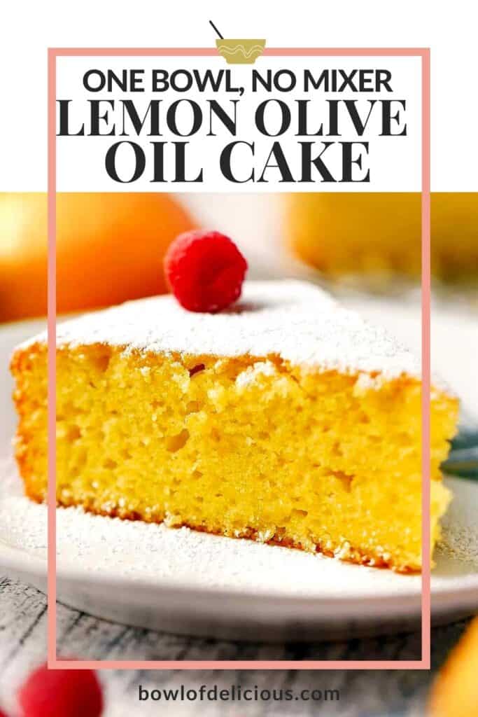 Pinterest image for lemon olive oil cake.