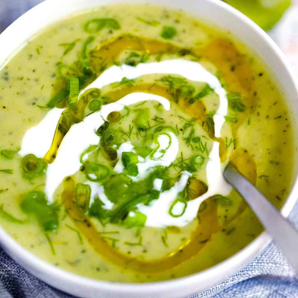 Zucchini Soup with Yogurt, Lemon, and Dill Bowl of Delicious