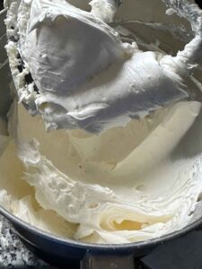 Butter after whipping it for 15 minutes in a standing mixer.