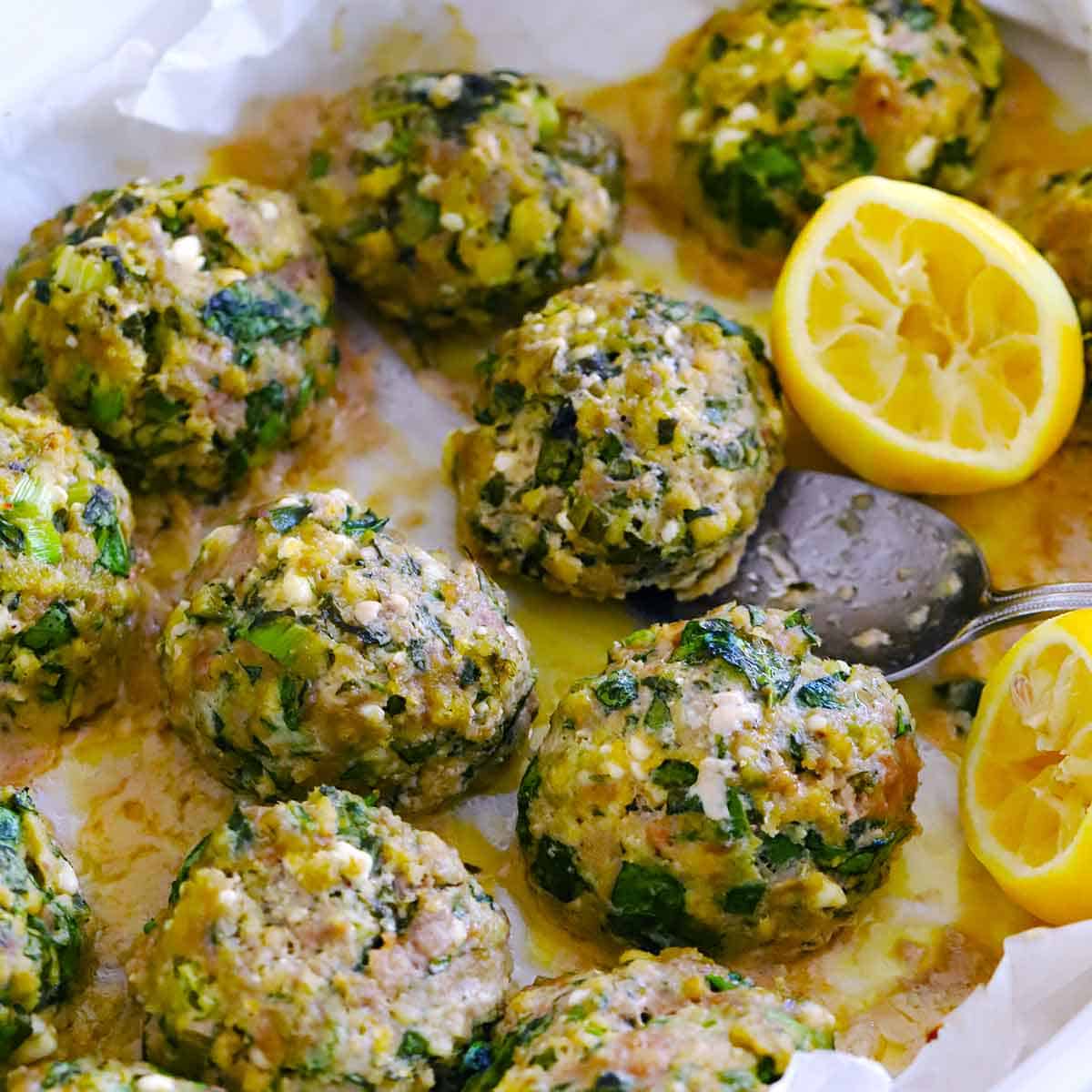 Spanakopita Turkey Meatballs