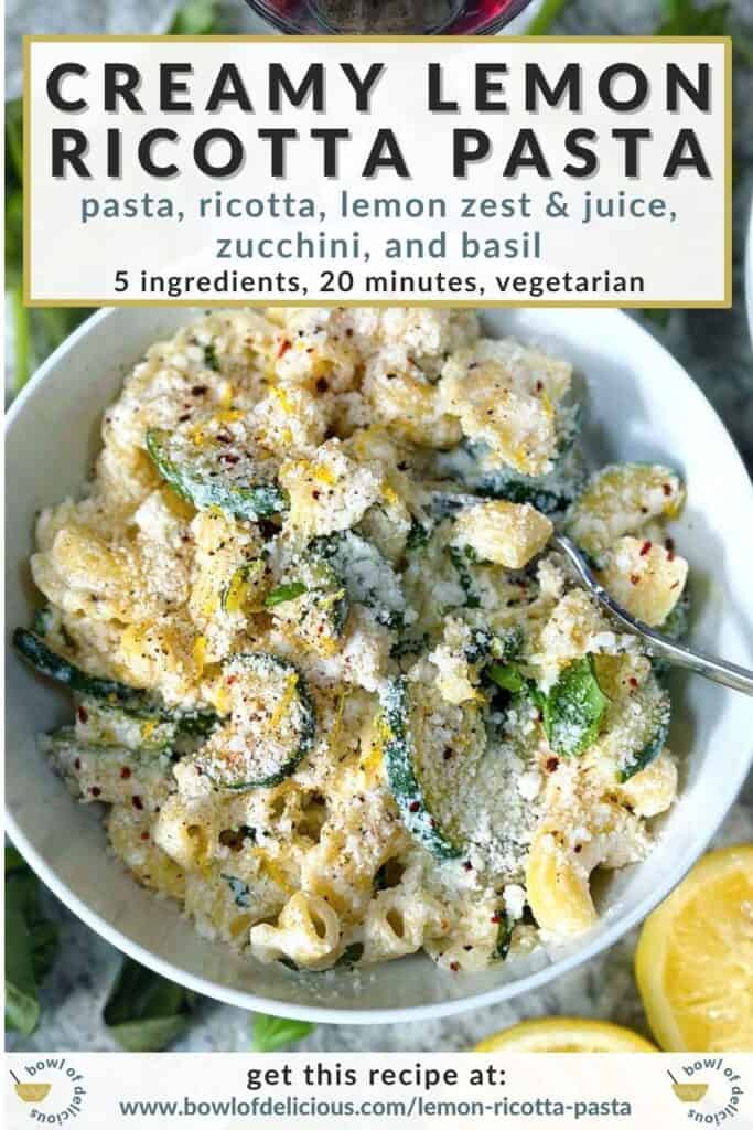Pinterest image for Lemon Ricotta Pasta